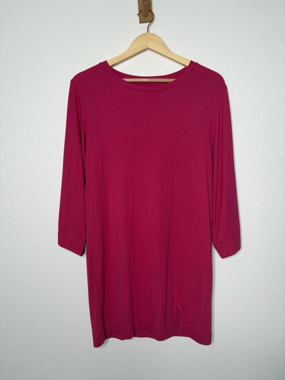 Free People Good Feels Tee Mini Dress in Magenta Pink Size Medium Boho Casual